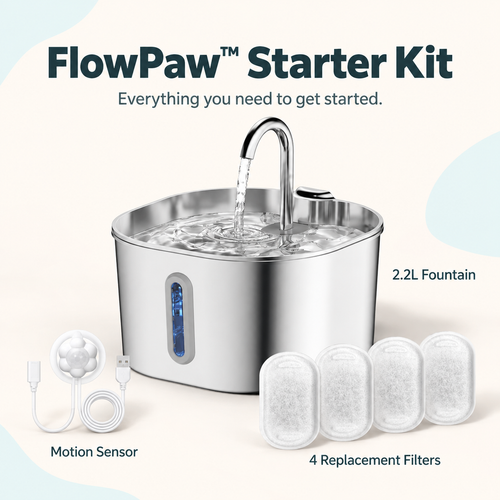 FlowPaw™ 2.2L Motion-Sensor Pet Fountain