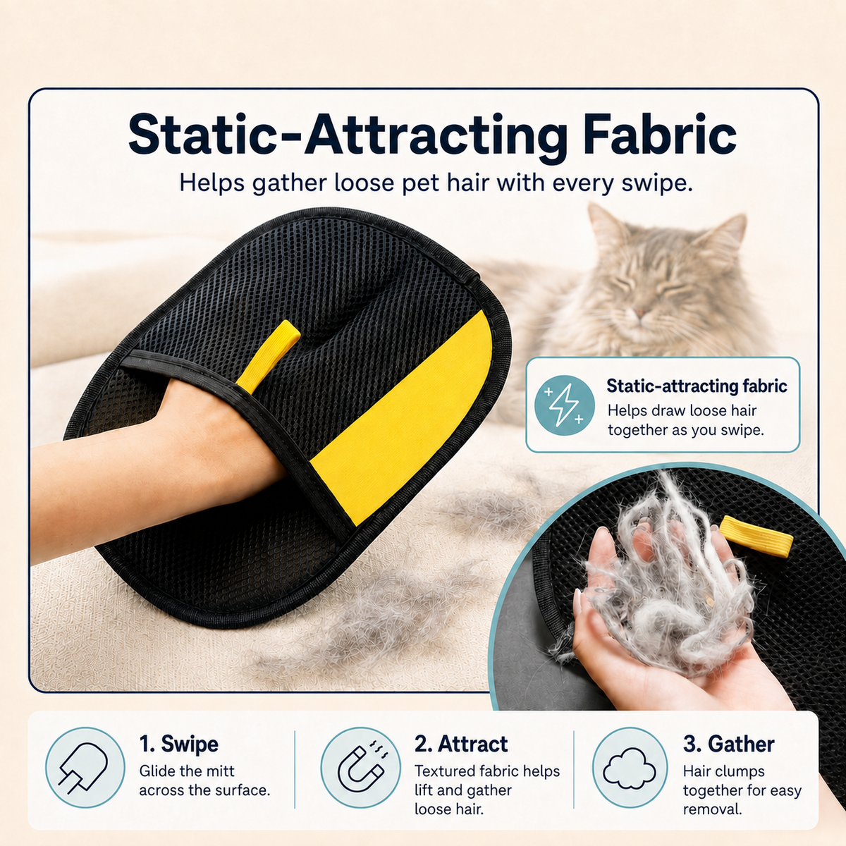 FurGlove™ Reusable Pet Hair Remover Mitt