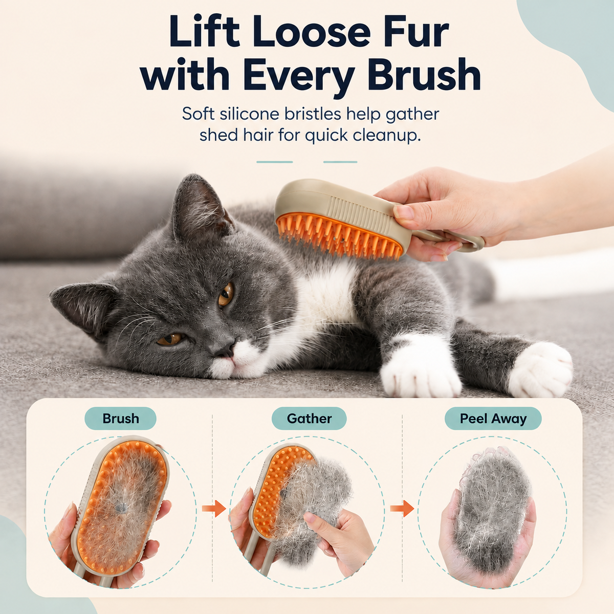 MistPaw™ 3-in-1 Grooming Brush